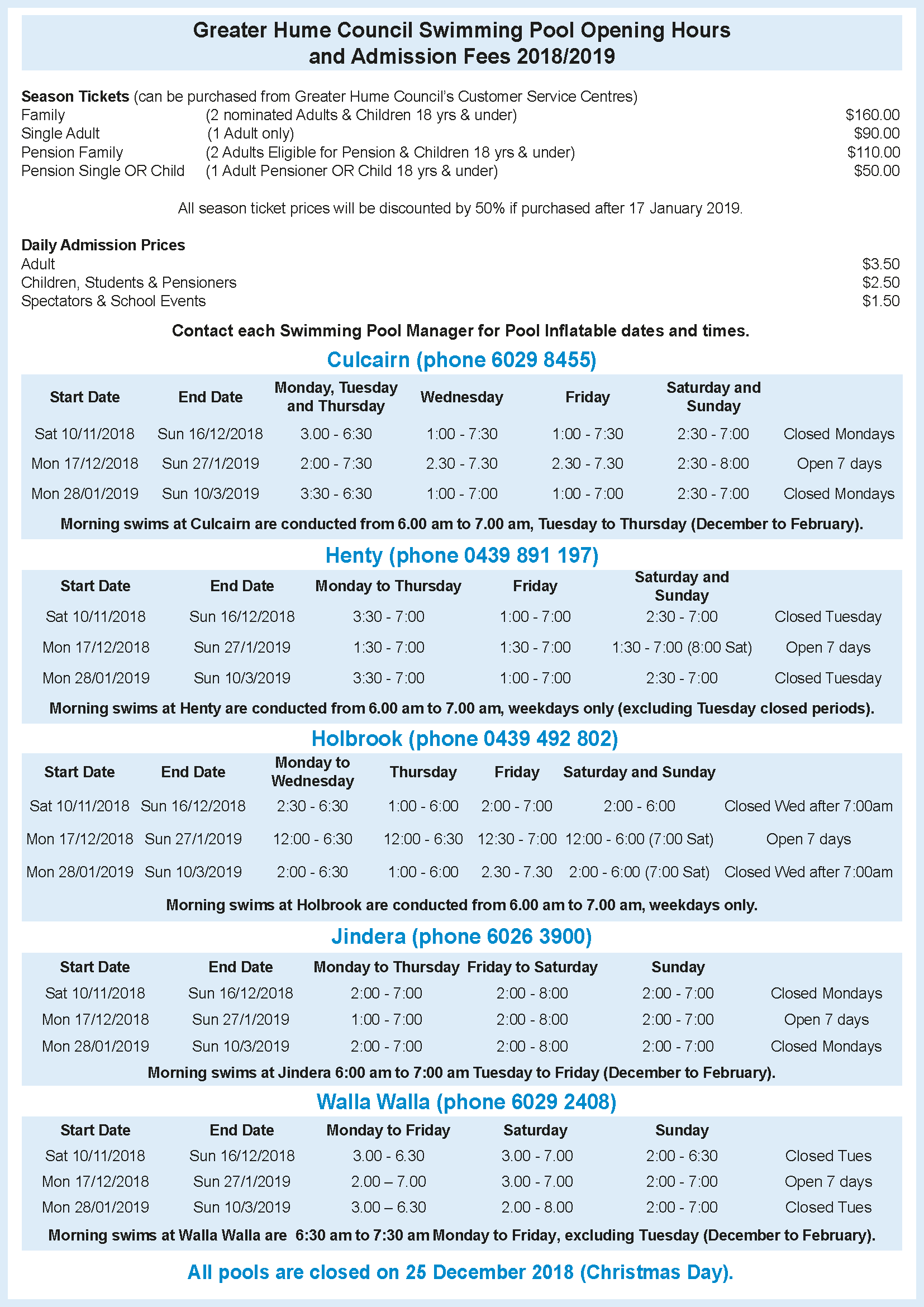 public swimming pool opening hours