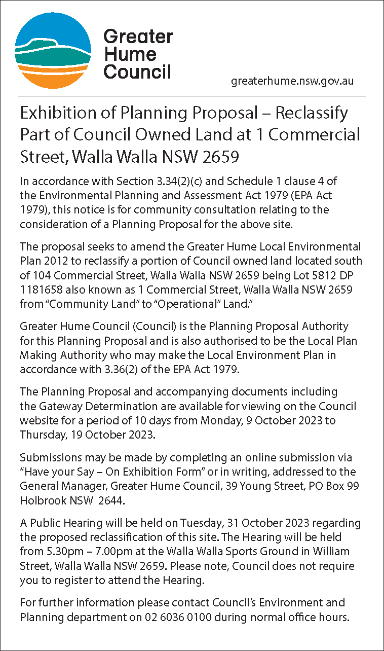 Exhibition of Planning Proposal - 1 Commercial Street.png